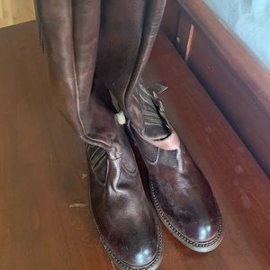 Handmade Brown Leather Boots - Size 9 - never worn